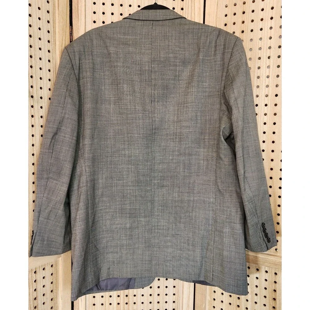 Jones New York Mens Suit Jacket Golden Twist Imported Fabric 100% Pure Wool Gray